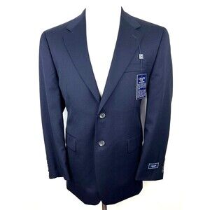 New CHAPS Mens 40S Navy 100% Wool Two Button Sport Coat Blazer NWT